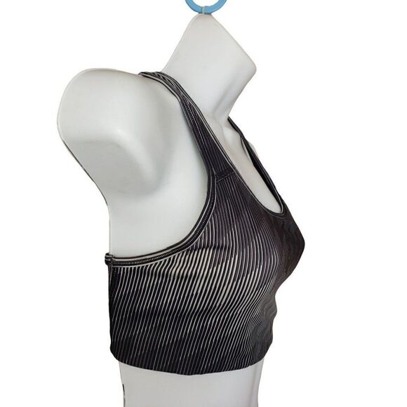 Nike Women's Sports Bra Small Mid Impact Swoosh Black White Racerback NWOT - Picture 5 of 6